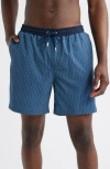 Stone Rose Medallion Geo Print Swim Trunks