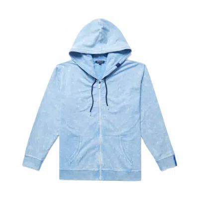 Stone Rose Men's Jersey Fleece Zip Front Hoodie In Light Blue