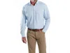 Stone Rose Men's Techno Stretch Long Sleeve Knit Shirt In Light Blue In Gold