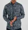 Stone Rose Nova - Skulls Long Sleeve Shirt In Dark Blue In Blue