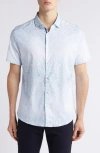 STONE ROSE PAISLEY SHORT SLEEVE TRIM FIT BUTTON-UP SHIRT