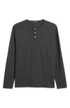Stone Rose Performance Piqué Henley In Charcoal