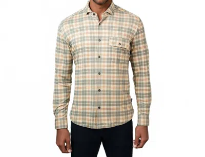 Stone Rose Print Getaway Check Long Sleeve Knit Shirt In Grey In Gray