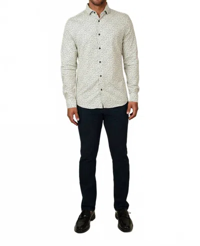 Stone Rose Printed Meadow Ditsy Long Sleeve Shirt In Blue In Green