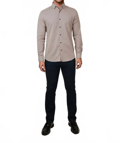 Stone Rose Printed Micro Weave Long Sleeve Shirt In Orange In Purple