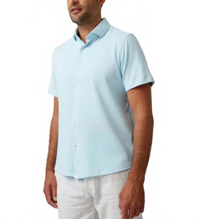 Stone Rose Short Sleeve Pique Shirt In Light Blue