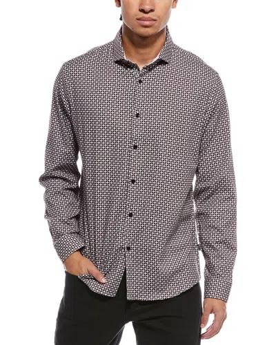 Stone Rose Stretch Print Shirt In Brown