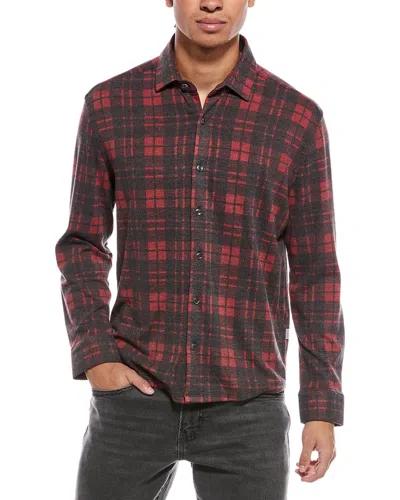 Stone Rose Technical Performance Fleece Shirt In Burgundy