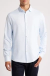 Stone Rose Techno Stretch Solid Performance Button-up Shirt In Lt. Blue