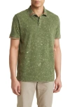 Stone Rose Tipped Acid Wash Performance Jersey Polo In Olive