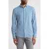 Stone Rose Trim Fit Techno Stretch Stripe Performance Button-up Shirt In Navy