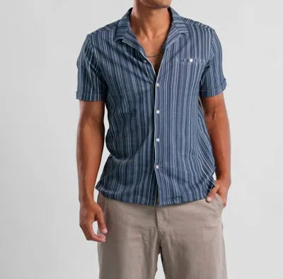 Stone Rose Twilight Vintage Pinstripe Shirt In Navy In Blue