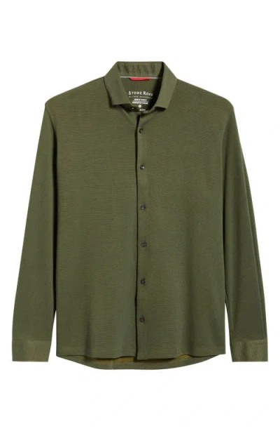 Stone Rose Two Tone Drytouch® Performance Button-up Shirt In Green