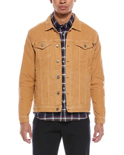 Stone Rose Washed Corduroy Trucker Shirt Jacket In Orange