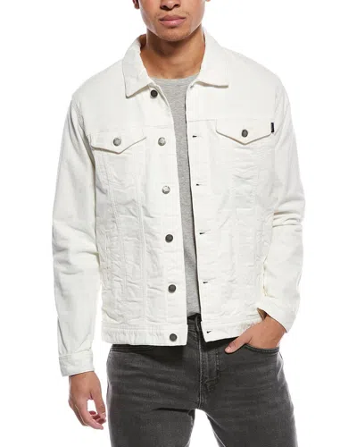Stone Rose Washed Corduroy Trucker Shirt Jacket In White