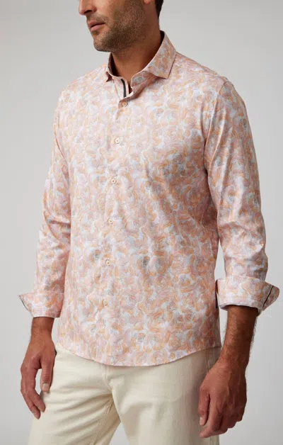 Stone Rose Watercolor Short Sleeve Shirt In Copper In Multi