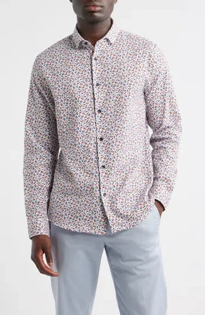 Stone Rose Wildflower Button-up Shirt In Gray