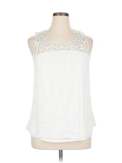 Pre-owned Stone Sleeveless Blouse In White