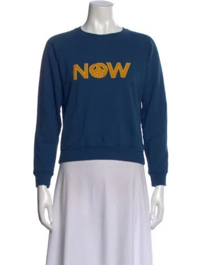 Pre-owned Stoned Immaculate Graphic Print Crew Neck Sweatshirt In Blue