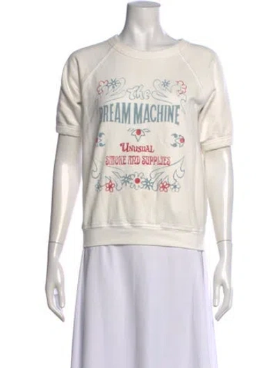 Pre-owned Stoned Immaculate Graphic Print Crew Neck Sweatshirt In White