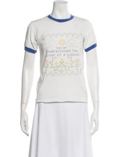 Pre-owned Stoned Immaculate Graphic Print Crew Neck T-shirt In White