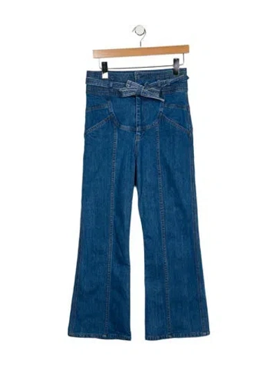 Pre-owned Stoned Immaculate High-rise Flared Jeans In Blue