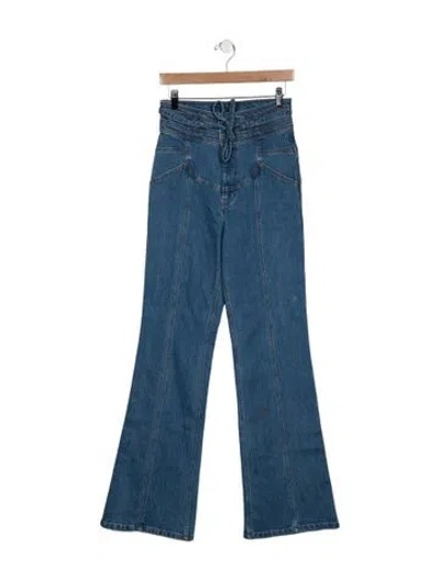 Pre-owned Stoned Immaculate High-rise Flared Jeans In Blue