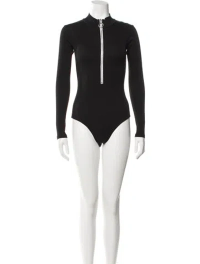 Pre-owned Stoned Immaculate Mock Neck Long Sleeve Bodysuit In Gray