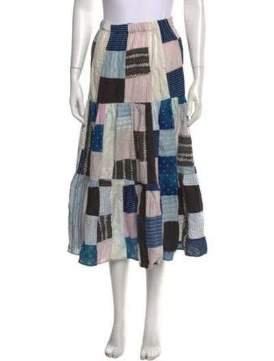 Pre-owned Stoned Immaculate Patterned Long Skirt In White