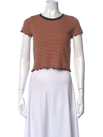 Pre-owned Stoned Immaculate Striped Crew Neck Crop Top In Multicolor