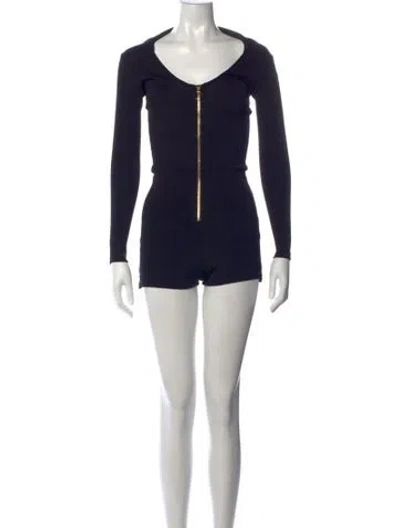 Pre-owned Stoned Immaculate V-neck Romper In Black