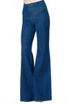 Stoned Immaculate Star Bell Flare Leg Jeans In Filmore In Blue