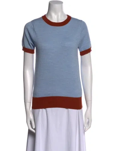 Pre-owned Stoned Immaculate Wool Colorblock Pattern Sweater In Blue