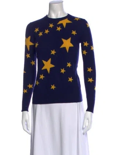 Pre-owned Stoned Immaculate Wool Graphic Print Sweater In Blue
