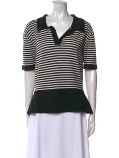 Pre-owned Stoned Immaculate Wool Striped Sweater In Black