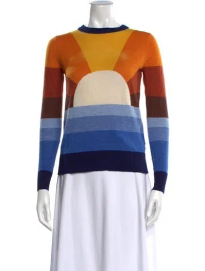 Pre-owned Stoned Immaculate Wool Striped Sweater In Blue