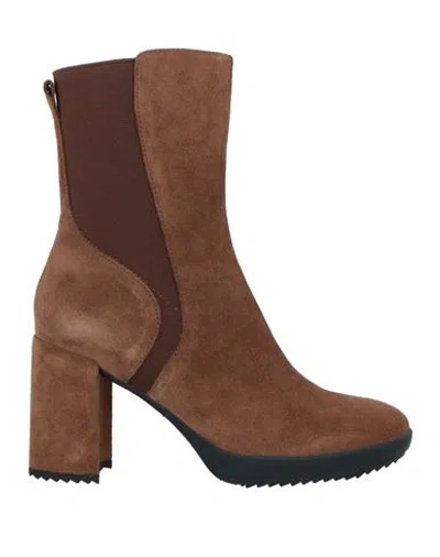 Stonefly Woman Ankle Boots Brown Size 5 Leather, Elastic Fibres In Multi
