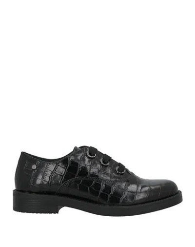 Stonefly Woman Lace-up Shoes Black Size 6.5 Leather