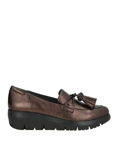 Stonefly Woman Loafers Bronze Size 8.5 Synthetic Fibers In Brown