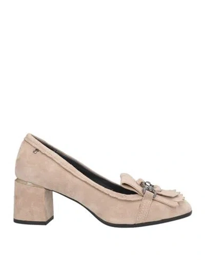 Stonefly Woman Loafers Sand Size 5 Leather In Neutral