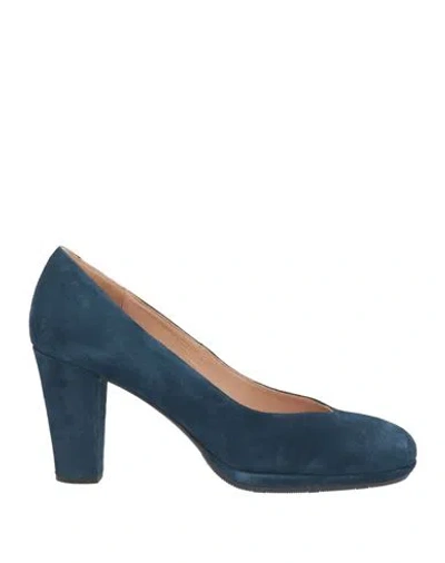 Stonefly Woman Pumps Navy Size 6.5 Goat Skin In Blue