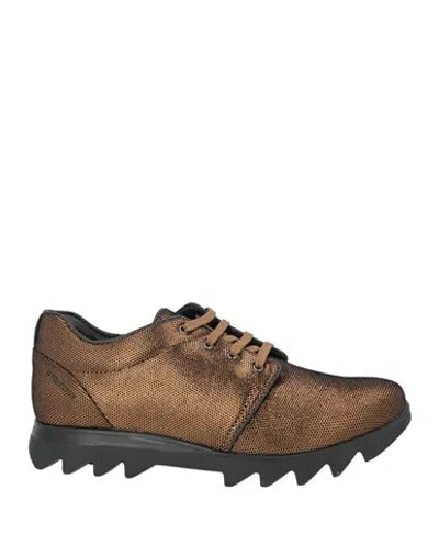 Stonefly Woman Sneakers Bronze Size 6.5 Textile Fibers In Brown