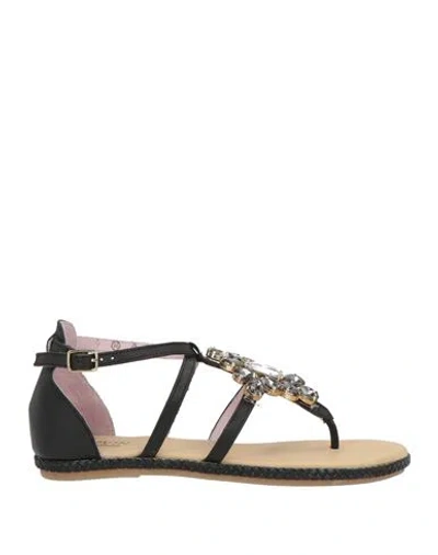 Stonefly Woman Thong Sandal Black Size 6 Leather