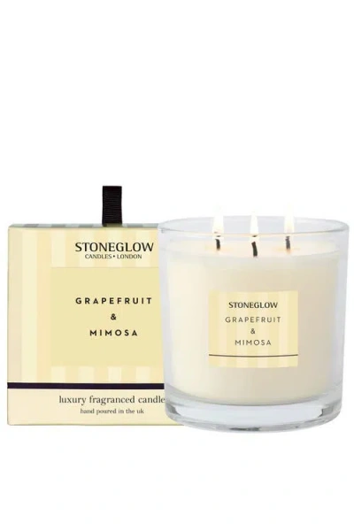 Stoneglow Modern Classics Grapefruit Mimosa 3 Wick Candle 1490g In Grapefruit & Mimosa