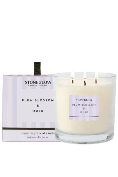 Stoneglow Modern Classics Plum Blossom Musk 3 Wick Candle 1490g In Plum Blossom & Musk