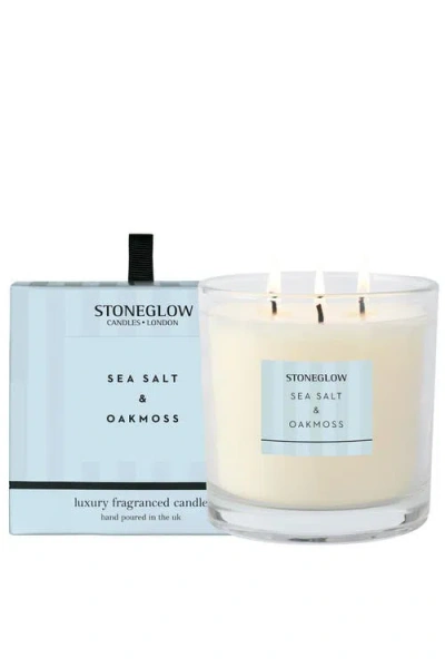 Stoneglow Modern Classics Sea Salt Oakmoss 3 Wick Candle 1490g In Sea Salt & Oakmoss