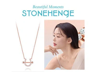 Pre-owned Stonehenge 4k Lucky You Necklace P1406 Female Jewelry Jeon Jihyun Han Sohee In White/colorless