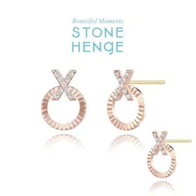 Pre-owned Stonehenge Xoxo 14k Earrings U0078 Female Jewelry In Gold