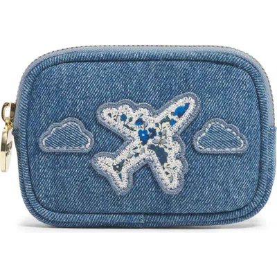 Stoney Clover Lane Airplane Patch Micro Pouch In Blue