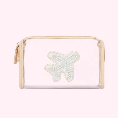 Stoney Clover Lane Airplane Travel Pouch In Pink